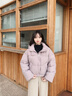 香影短款休閑紫色白鴨絨羽絨服2025新款女設計感抗寒減齡保暖外套 紫色 S 曬單實(shí)拍圖