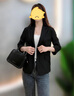 亞麻小西裝外套女2025春秋新款氣質(zhì)修身顯瘦職業(yè)西服七分袖薄外套 藍(lán)色 M 曬單實(shí)拍圖