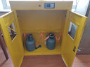 森拓 液化氣罐存放柜 帶報警器防爆安全柜 防火防泄漏全鋼氣瓶柜 雙瓶煤氣罐柜（黃色） 曬單實(shí)拍圖