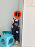 幼歌（YOUGE）寶寶愛(ài)心貼布牛仔背帶褲兒童甜美俏皮百搭娃娃領(lǐng)褲子潮 牛仔藍背帶褲(66-100襠開(kāi)扣) 90cm 曬單實(shí)拍圖