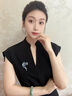 唐后（TH）高檔奢華四葉草胸針女奧地利水晶胸花西裝別針配飾老師禮物女 牛仔藍色 曬單實(shí)拍圖