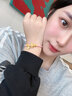 夕愛金樓999足金黃金兔子轉運珠 兔年本命年手鏈禮物女生肖金兔紅手繩金飾 粉繩開心兔+福蘿卜 重約1.6-1.8g 曬單實拍圖
