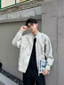 新因素【張澤禹同款】美式解構拼接夾克男女情侶秋冬寬松雙曲線(xiàn)休閑外套 卡其色 L 曬單實(shí)拍圖