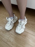 霍蜻松糕厚底網(wǎng)面老爹鞋女2025秋冬季新款百搭小個(gè)子增高休閑鞋子女 米白色 37 (235mm) 曬單實(shí)拍圖
