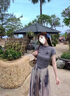 莜仙格國(guó)風(fēng)復(fù)古水墨印花闊腿裙褲女秋季高腰垂感顯瘦休閑褲新款拖地裙褲 圖片色 M 曬單實(shí)拍圖