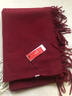 浪莎 純色100%羊毛披肩圍巾女冬款兩用新品款季保暖紅色禮盒裝伴手禮 酒紅 曬單實(shí)拍圖