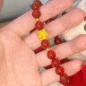 石玥珠寶收藏級8mm紅瑪瑙手串黃金蓮花本命年轉(zhuǎn)運珠水晶瑪瑙手鏈男女士款 曬單實拍圖