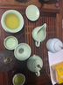 鼎器 陶瓷功夫茶具套裝家用辦公送禮 整套茶壺茶杯茶道汝窯哥窯開片汝瓷冰裂 02款：15件梅青汝窯 曬單實拍圖