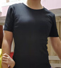 妃麗慕尚（FEILIMUSHANG）2025夏季ins超火韓版百搭圓領(lǐng)修身顯瘦純棉短袖t恤女BF學(xué)生上衣服 90純色-黑色 L 曬單實(shí)拍圖