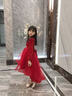 小咔衣濃女童禮服公主裙高端蓬蓬裙演出服2025新款兒童鋼琴演奏表演服秋冬 酒紅色長(cháng)袖長(cháng)款 130 曬單實(shí)拍圖