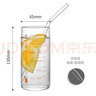 onlycook 杯子高硼硅玻璃杯 家用早餐直筒冷飲牛奶杯果汁杯耐熱水杯帶刻度 橙色300ml 帶吸管+吸管刷/單個(gè) 曬單實(shí)拍圖