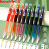 白雪（snowhite）T16M鹽系莫蘭迪色系直液式走珠筆速干0.5mm彩色中性筆學(xué)生用ins小清新全針管手賬標記筆 9色各1支 曬單實(shí)拍圖