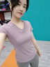 愛暇步 瑜伽服女套裝春季夏款速干短袖運(yùn)動(dòng)T恤專業(yè)普拉提健身服美背大碼 迷霧紫上衣+古木灰九分褲 M 曬單實(shí)拍圖
