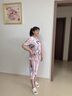 莫代爾媽媽睡衣女夏季新款冰絲薄款短袖七分褲夏天薄款中老年家居服套裝 1929花銀色 L 建議95-115斤 曬單實拍圖