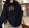 妙奕嘉衛(wèi)衣女秋冬季女士外套潮流無帽衣服2024新款長(zhǎng)袖t恤女生內(nèi)搭上衣 藏青ARMS圓領(lǐng)衛(wèi)衣 M 【建議75-95斤】 曬單實(shí)拍圖