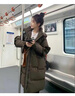 BMOI羽絨服女冬季咖啡色連帽白鴨絨中長款羽絨服2025新款韓版冬裝外套 咖啡色 S ：90-110斤 曬單實(shí)拍圖