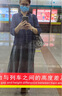 無印良品 MUJI 女式 法國亞麻 抽褶裙 深海軍藍(lán)X條紋 L 曬單實(shí)拍圖