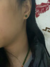 周六福 足金和田玉耳飾女款 福潤  簡約和田玉耳飾 綠色 一對生日禮物 曬單實(shí)拍圖