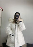 clotho Rennie品牌女裝羽絨服女2025年冬季新款時(shí)尚派克服收腰顯瘦中長(cháng)款外套 白色配白色真貉子毛毛領(lǐng) M 曬單實(shí)拍圖