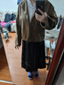 皮爾卡丹（pierre cardin）時(shí)尚套裝女2023秋季新款女裝氣質(zhì)秋冬裝搭配一整套大碼微胖mm高 咖色外套+黑色半身裙  XL 建議120-140斤 曬單實(shí)拍圖