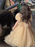 G.duck女童連衣裙兒童夏季2026新款洋氣小女孩寶寶夏裝韓版公主裙子禮服 香檳色 130 cm 曬單實(shí)拍圖