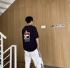 FILA 斐樂(lè )易烊千璽同款情侶款針織短袖衫2025夏季新款小狐貍寬松T恤 傳奇藍-NV 2XL 185/104A/XXL 曬單實(shí)拍圖
