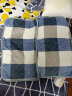 艾薇牛奶绒珊瑚绒枕头套一对枕芯套冬季保暖枕套 色彩格-蓝 48*74cm 实拍图