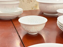 漢茗正宗景德鎮(zhèn)釉下彩玲瓏瓷碗盤餐具整套家用高檔喬遷碗筷碟套裝禮物 升級(jí)版10人餐丨配皮箱 70頭 曬單實(shí)拍圖