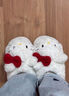 oein冬天hello kitty棉拖鞋秋冬可愛(ài)外穿防滑居家室內(nèi)棉白包跟毛毛鞋 【kt貓】包跟棉拖 36-37 (230mm) 曬單實(shí)拍圖