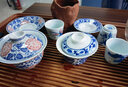 盛天下 盛天下景德鎮(zhèn)青花瓷蓋碗陶瓷釉下彩茶碗三才杯普洱泡茶主人杯功夫茶具茶杯 青花瓷蓋碗-釉里紅纏枝蓮 曬單實(shí)拍圖