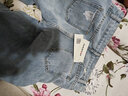 AEMAPE破洞高腰牛仔褲女薄款直筒寬松2025春秋夏季新款闊腿拖地褲子 MX-10-1036_淺藍色九分 L _建議111-125斤 曬單實(shí)拍圖