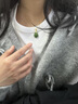 BOGLIA和田玉項鏈女金鑲玉蝴蝶水滴碧玉吊墜情人節生日禮物送老婆 足金和田玉吊墜+金項鏈 品牌禮盒 曬單實(shí)拍圖