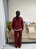 桂依鳥(niǎo)媽媽裝春秋裝中老年女裝運(yùn)動(dòng)套裝2025新款40-60歲洋氣休閑兩件套 安哥拉紅 上衣+褲子 3XL 推薦120-135斤 曬單實(shí)拍圖