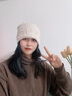 儂依拉 帽子女秋冬季包頭帽韓版潮套頭帽堆堆帽休閑針織頭巾帽睡帽產(chǎn)后月子帽 米色 曬單實(shí)拍圖