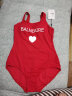 范德安（BALNEAIRE）女士高端小红心系列温泉连体泳衣女遮肚显瘦U型美背夏红色XL 实拍图