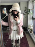 CONCISE KITE兔毛帽子巴拉克拉法帽女秋冬季護(hù)耳防寒防風(fēng)針織帽加絨保暖毛線帽 米白色-高端品牌禮盒裝實(shí)用高檔 曬單實(shí)拍圖