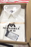 墨诺佰法式衬衫男商务休闲纯色修身免烫新郎男士袖扣衬衫长袖白衬衣 白色 38码（100-115斤） 实拍图