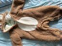 papa爬爬冬季新款寶寶仿羊羔絨絎棉爬服男女寶厚款保暖休閑連體衣 駝色 80cm 曬單實拍圖