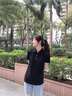 皮爾卡丹polo衫翻領(lǐng)短袖t恤女士2025夏新款棉短款上衣洋氣寬松黑色體恤 黑色 XL (建議115斤-130斤) 曬單實(shí)拍圖