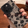 藍(lán)妮子 適用蘋果15pro/max手機(jī)殼14pro/max保護(hù)套iphone15pro蘋果13/pro手機(jī)殼蘋果12promax手機(jī)殼女生 灰底-多朵黑玫瑰 蘋果13 曬單實(shí)拍圖