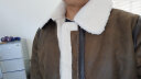 AKSERIESAK男装轻复古短版毛领加厚棉服男士飞行夹克男厚外套1804255 咖啡色 XL 实拍图