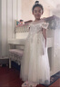 耀王兒童晚禮服花童婚紗裙夏季女童主持人表演鋼琴演出服YR-KLS-1792 香檳色無(wú)袖 150 曬單實(shí)拍圖