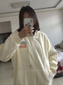 真維斯（JEANSWEST）衛(wèi)衣女春秋季新款外套女開衫連帽情侶男女裝上衣服小個子休閑寬松 米色 多彩人生_K L 曬單實拍圖