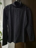 橫行道2026新款長(cháng)袖高領(lǐng)條紋打底衫體恤上衣服女士修身棉t恤小衫內搭 黑大白小 M 曬單實(shí)拍圖