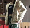 莫代爾2025春季女裝設計感小眾寬松休閑連帽工裝短款外套女小個(gè)子韓系風(fēng) 杏色 L _建議106至120斤 曬單實(shí)拍圖