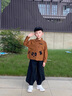 RB KIDS童裝男童襯衫套裝春秋2025新款洋氣寶寶衣服兒童休閑兩件套 咖色 90  (建議身高80-90cm) 曬單實(shí)拍圖