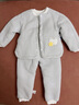 藤之木工房 嬰兒衣服春裝保暖加厚新生兒連體衣夾棉男女童睡衣套裝童裝 對襟套裝 淺灰色 100cm 曬單實(shí)拍圖