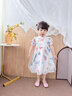 G.DUCKKIDS小黃鴨女童旗袍裙子1夏款2中國風連衣裙3歲半寶寶蕾絲公主 白色 80cm 曬單實拍圖