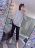 米度麗孕婦褲春秋外穿加絨加厚孕婦棉褲束腳哈倫褲休閑運動(dòng)長(cháng)褲孕婦冬裝 無(wú)絨款-活性黑 XL（建議120-150斤左右） 曬單實(shí)拍圖