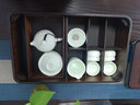 守瓷茶盤(pán)茶具多功能收納盒茶壺茶杯整理茶臺功夫茶具家用簡(jiǎn)約茶托盤(pán) 長(cháng)方形圓角收納盒+茶盤(pán)（黑盤(pán)） 曬單實(shí)拍圖
